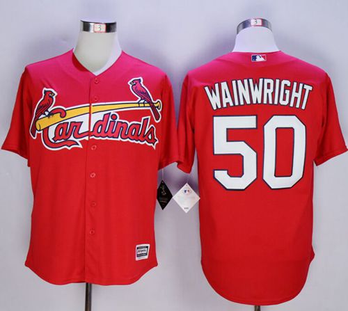 Cardinals #50 Adam Wainwright New Red Cool Base Stitched MLB Jersey - Click Image to Close